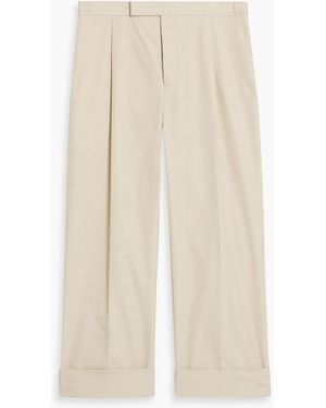 Thom Browne Cropped Grain De Poudre Pants - Natural