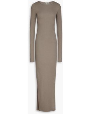 ÉTERNE Ribbed Jersey Maxi Dress - Natural
