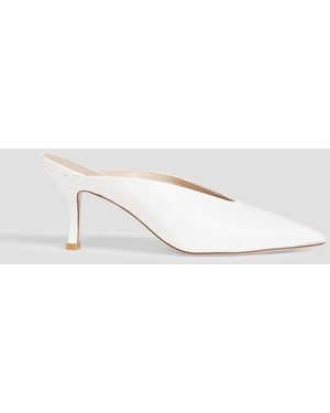 Stuart Weitzman Lulah Leather Mules - White