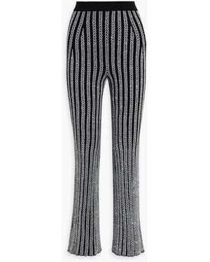 Missoni Sequin-Embellished Ribbed-Knit Flared Pants - Black