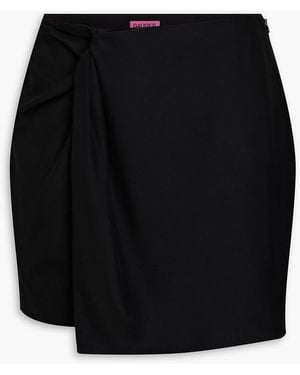 GAUGE81 Kamisu Wrap-Effect Knotted Silk Mini Skirt - Black