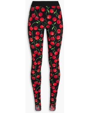 Dolce & Gabbana Printed Stretch-jersey leggings - Red
