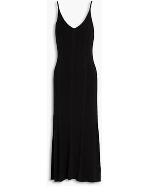 ATM Silk And Cotton-blend Midi Slip Dress - Black
