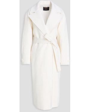 Maje Wool-Blend Felt Coat - White