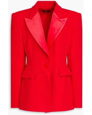 Alex Perry Velvet-Trimmed Crepe Blazer - Red