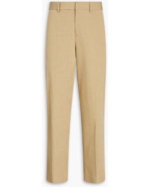 Petar Petrov Striped Cotton-blend Jacquard Straight-leg Trousers - Natural
