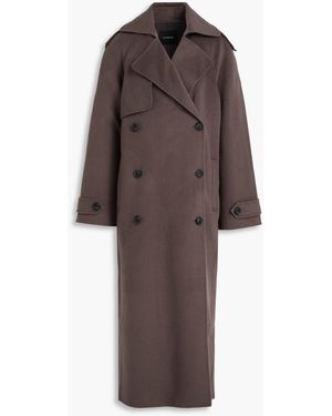 A.Emery Elmore Double-breasted Wool-blend Twill Coat - Brown