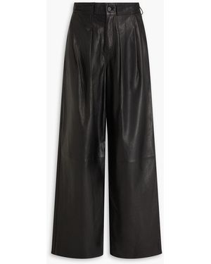 Petar Petrov Hero Leather Wide-Leg Trousers - Black