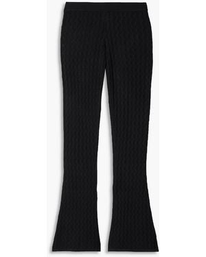 Dodo Bar Or Sophia Pointelle-knit Flared Trousers - Black