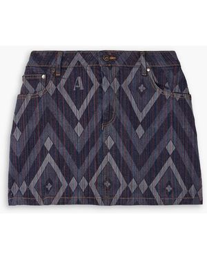 Ahluwalia Printed Denim Mini Skirt - Blue