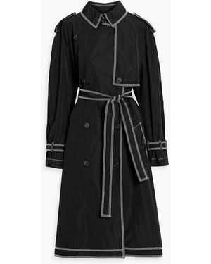 Tom Ford Topstitched Shell Trench Coat - Black
