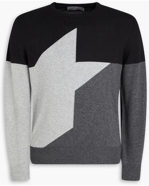 Canali Color-Block Knitted Jumper - Black