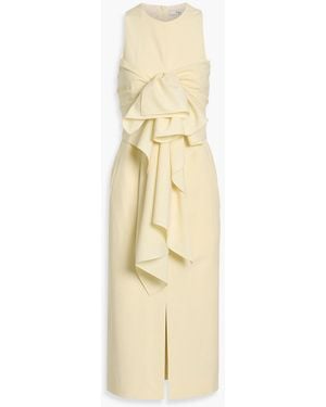 Tibi Draped Crepe Midi Dress - Natural