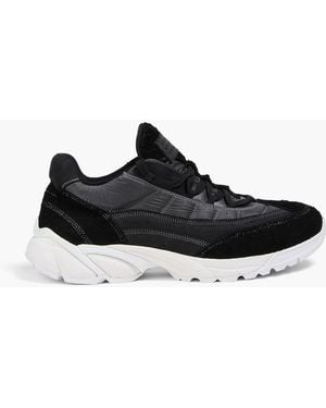 MM6 by Maison Margiela Shell And Suede Trainers - Black