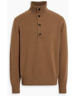 Tom Ford Wool And Cashmere-Blend Polo Sweater - Brown