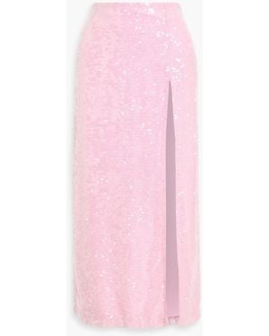 LAPOINTE Sequined Chiffon Midi Skirt - Pink