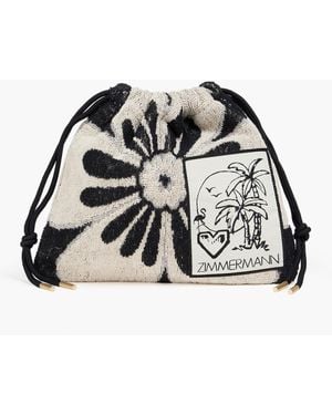 Zimmermann Floral-Print Cotton-Terry Pouch - Black