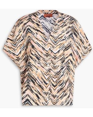 Missoni Printed Cotton-Poplin Blouse - Brown