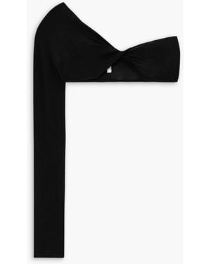 Courreges Verkürztes asymmetrisches oberteil aus jersey mit twist-details - Schwarz