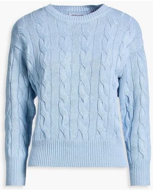Veronica Beard Eleanor Cable-knit Linen-blend Jumper - Blue