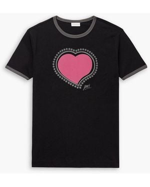 Dries Van Noten Slim-Fit Appliquéd Printed Cotton-Jersey T-Shirt - Black