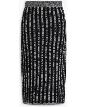 JOSEPH Space-dyed Jacquard-knit Wool And Cashmere-blend Midi Skirt - Black