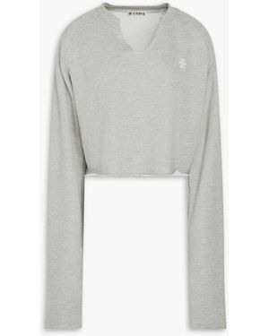 ÉTERNE Cropped Cotton And Modal-Blend French Terry Sweatshirt - Grey