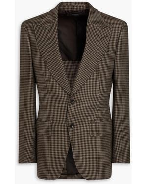Tom Ford Houndstooth Tweed Blazer - Brown