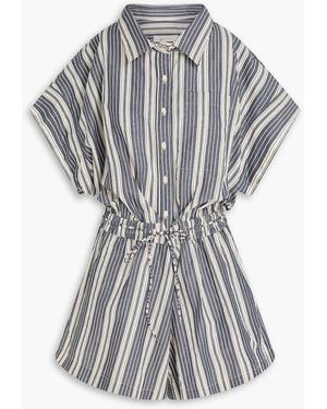Faithfull the Brand Cyrene belted striped cotton playsuit - Grau