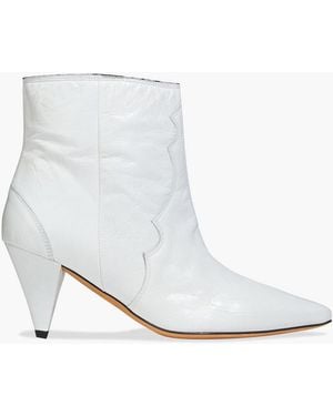 IRO Ankle boots aus leder in knitteroptik - Weiß
