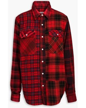 RE/DONE 50's kariertes hemd aus baumwollflanell - Rot