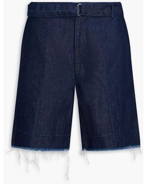 Lanvin Belted Denim Shorts - Blue