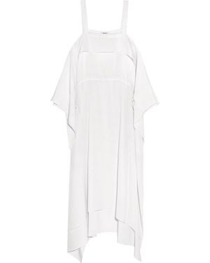 Issa Adriana Draped Silk Crepe De Chine Midi Dress - White