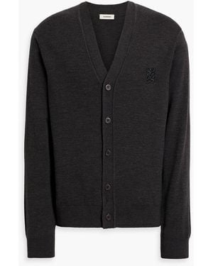Sandro Appliquéd Wool Cardigan - Black