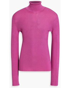 Tom Ford Ribbed Silk Turtleneck Sweater - Pink