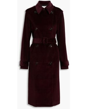 Veronica de Piante Bella Cotton-Corduroy Trench Coat - Red