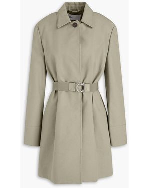 Tory Burch Belted Cotton-twill Coat - Natural
