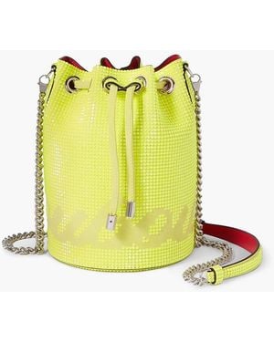 Emilio Pucci Marie Jane Neon Crystal-embellished Suede Bucket Bag - Yellow