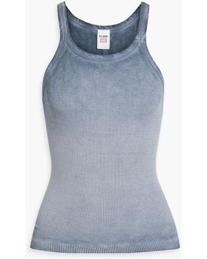 RE/DONE Ribbed Cotton-jersey Tank - Blue