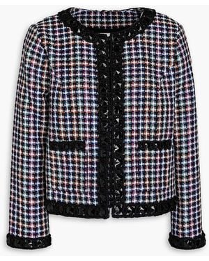 Carolina Herrera Crystal-embellished Cotton-blend Tweed Jacket - Black