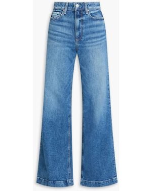 PAIGE Harper Faded High-Rise Wide-Leg Jeans - Blue