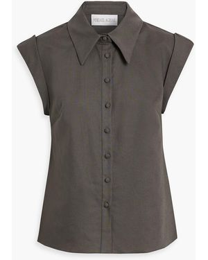 Mikael Aghal Cotton And Linen-Blend Shirt - Grey