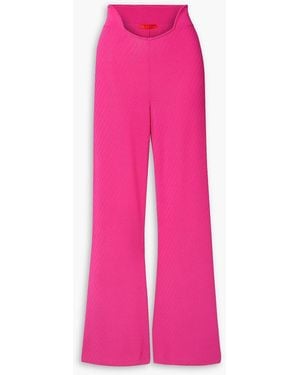 Commission Heather Pointelle-knit Flared Pants - Pink