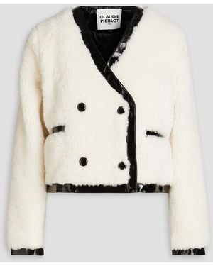 Claudie Pierlot Doppelreihige jacke aus kunstfell - Natur