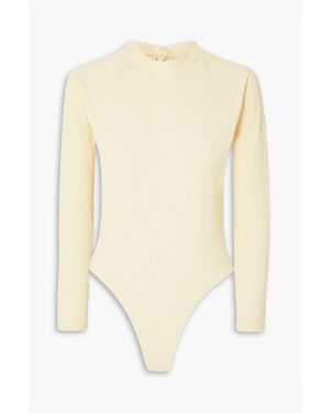 Abysse Billie Open-back Ribbed Stretch-repreve Swimsuit - White