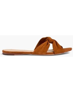 Veronica Beard Seraphina Twisted Suede Sandals - Brown