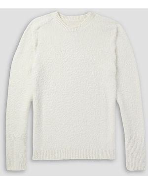 Maison Margiela Cotton-Blend Bouclé Jumper - White
