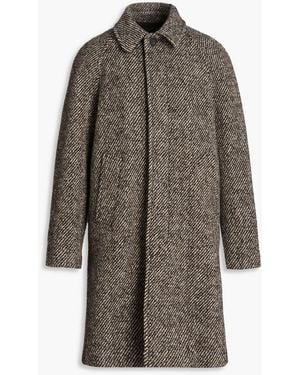 Sandro Brushed Wool-twill Coat - Brown