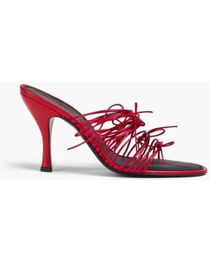 Neous Auriga Bow-Detailed Satin Mules - Red