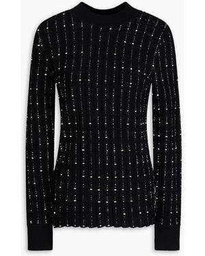 JOSEPH Bouclé-knit Mock-neck Jumper - Black
